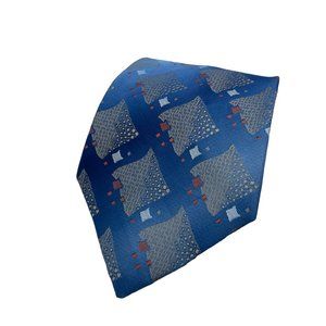 Wembley Vintage Men's Blue Geometric Classic Polyester Necktie